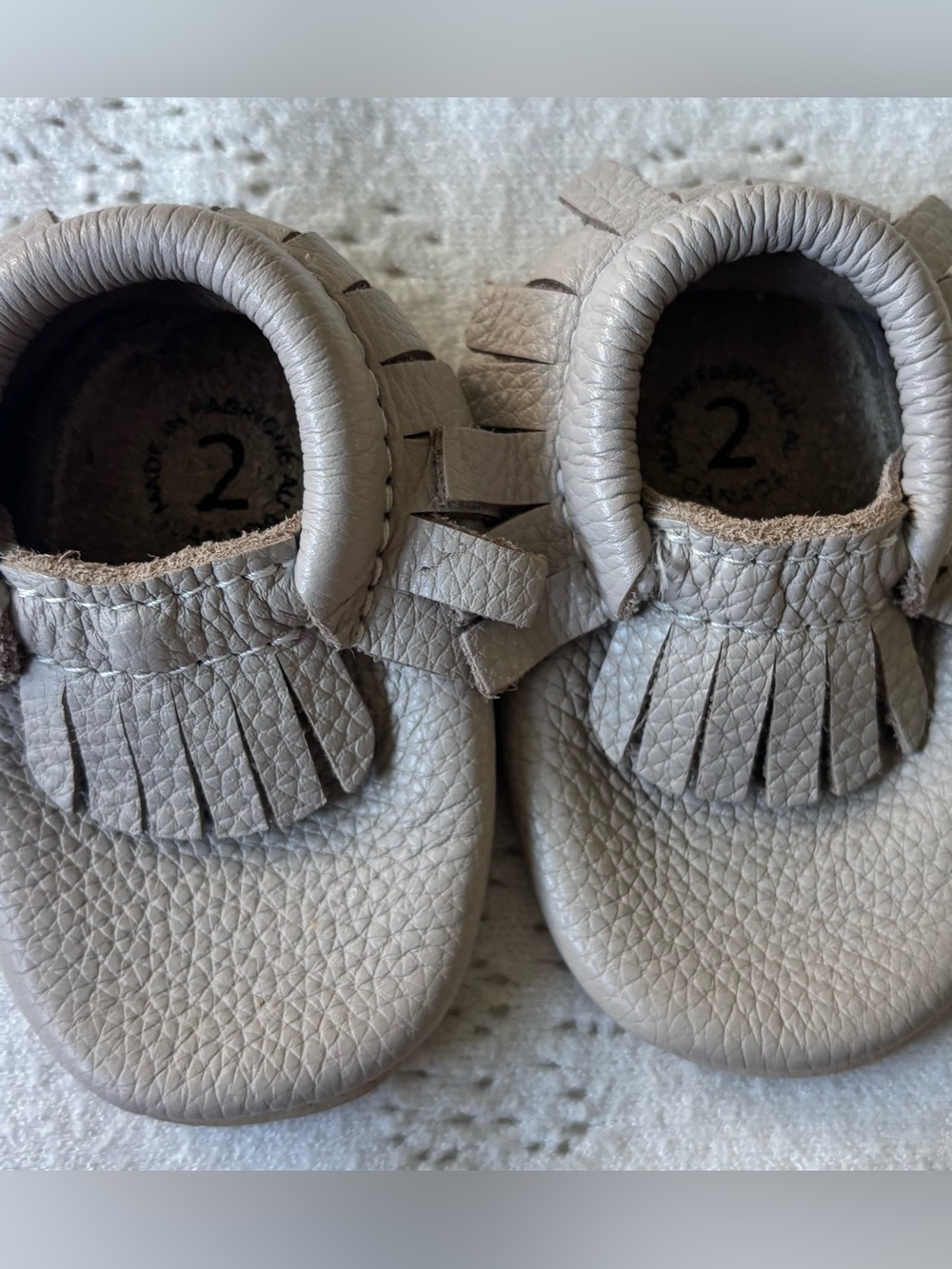 Mini Mocs Leather Moccasins | Size 2 | Soft Tan